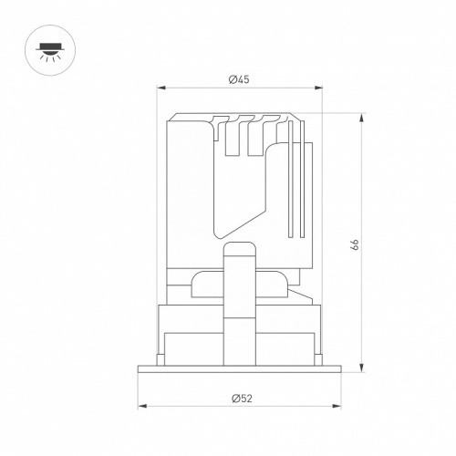 Встраиваемый светильник Arlight ARADO 059102 в Нижнем Новгороде фото 2
