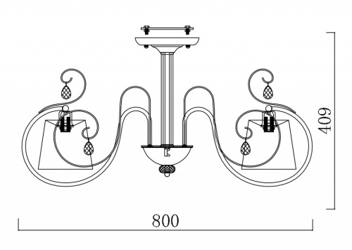 Люстра на штанге Freya Simone FR2020-PL-06-BZ в Бородино фото 4