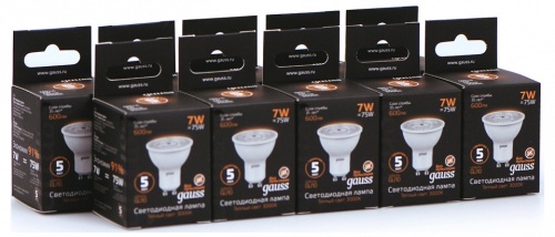 Лампа светодиодная Gauss  GU10 7Вт 3000K 101506107 в Нижнем Новгороде фото 2