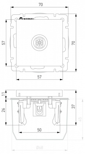 ТВ-розетка оконечная без рамки Werkel  W1183006 в Нижнем Новгороде фото 2