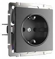 Розетка с заземлением, без рамки Werkel графит матовый W1171064 в Нижнем Новгороде