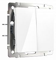 Выключатель самовозвратный двухклавишный без рамки Werkel белый матовый W1122401 в Нижнем Новгороде