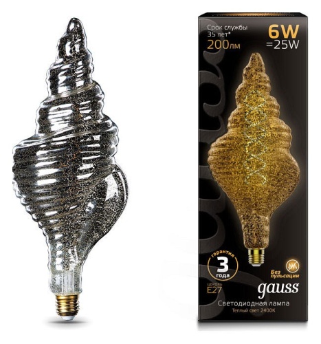Лампа светодиодная Gauss Led Vintage Filament Flexible E27 6Вт 2400K 166802008 в Нижнем Новгороде
