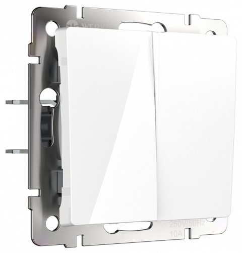 Выключатель проходной двухклавишный без рамки Werkel белые W1122001 в Нижнем Новгороде