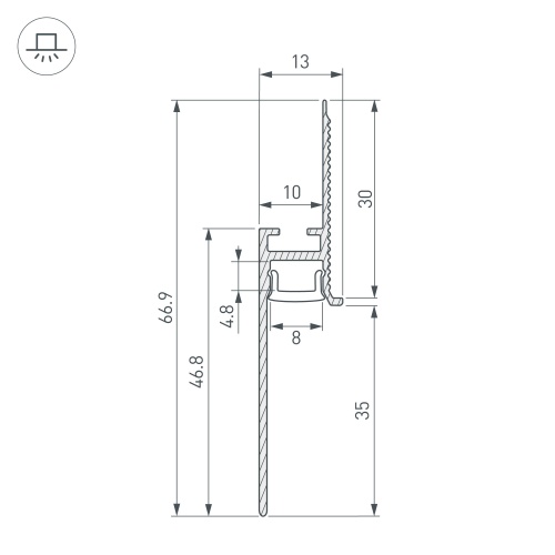 Профиль PLINTUS-FANTOM-H35-2000 WHITE (Arlight, Алюминий) в Архангельске фото 5