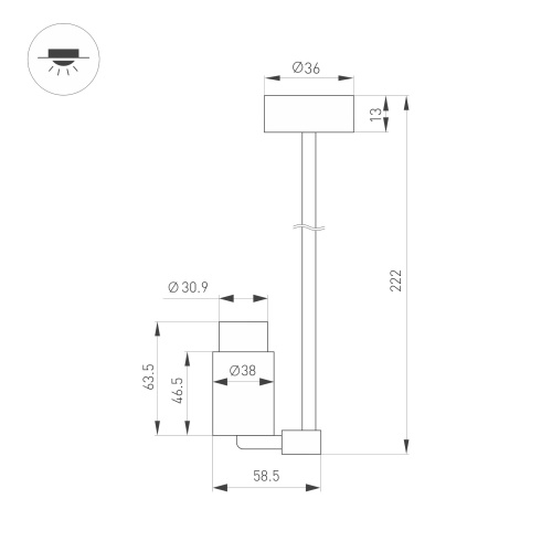 Светильник ART-NEMO-SURFACE-ZOOM-L205-R38-5W Warm3000 (BK, 10-55 deg, 24V) (Arlight, IP20 Металл, 5 лет) в Чебоксарах фото 3