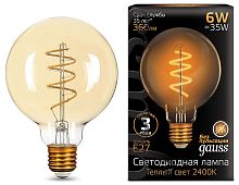 Лампа светодиодная Gauss Led Filament G95 Flexible E27 6Вт 2400K 105802007 в Нижнем Новгороде
