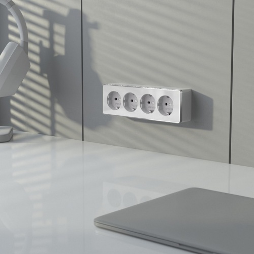 Розетка четверная с заземлением и со шторками Werkel Gallant W5072210 в Нижнем Новгороде фото 6