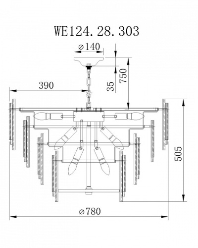 Подвесной светильник Wertmark Agati WE124.28.303 в Слободском фото 2