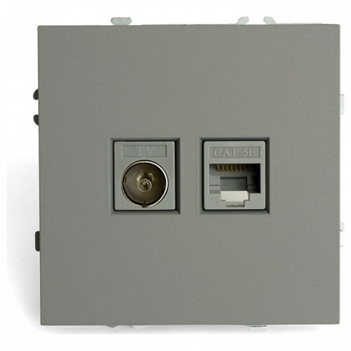 ТВ-розетка и розетка Ethernet RJ-45 без рамки Stekker Эмили 49950 в Нижнем Новгороде