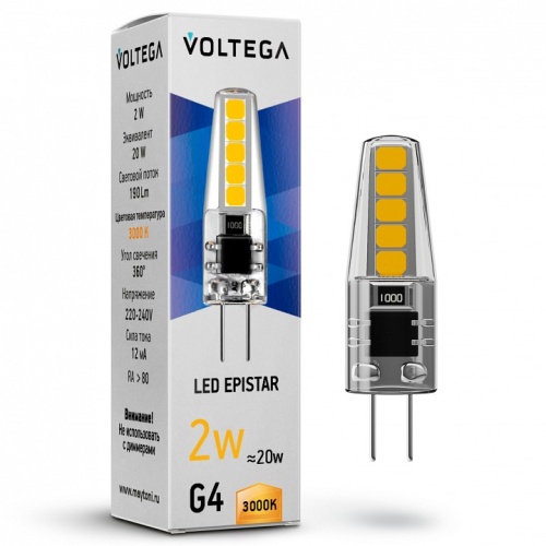 Лампа светодиодная Voltega Capsule G4 G4 2Вт 3000K 7260 в Нижнем Новгороде