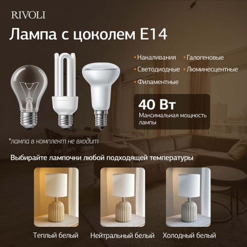 Настольная лампа декоративная Rivoli May 7548-502 в Нижнем Новгороде фото 4