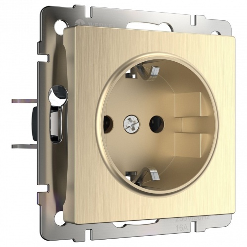 Розетка с заземлением, без рамки Werkel шампань рифленый W1171010 в Нижнем Новгороде