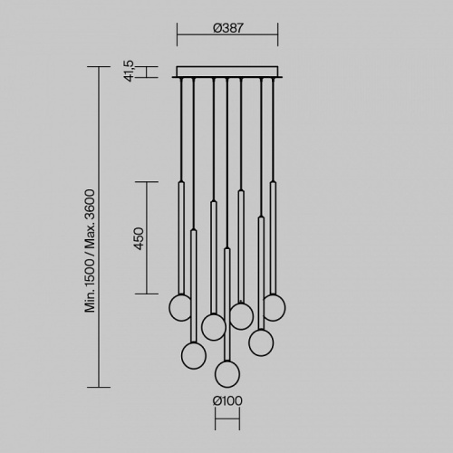 Подвесная люстра Maytoni Bubble dream MOD383PL-L20BBS3K в Нижнем Новгороде фото 4