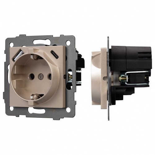 Розетка с заземлением и 2хUSB type A и C, без рамки Arlight SCT 049832 в Нижнем Новгороде