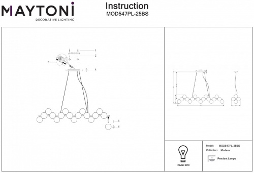 Подвесная люстра Maytoni Dallas MOD547PL-25BS в Нижнем Новгороде фото 3