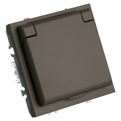 Розетка с заземлением и со шторкой, с крышкой Stekker Эмили 49933 в Нижнем Новгороде фото 3