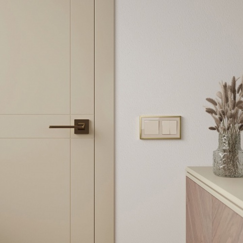 Рамка на 2 поста Werkel Baguette (айвори/латунь) W0022851 в Нижнем Новгороде фото 3