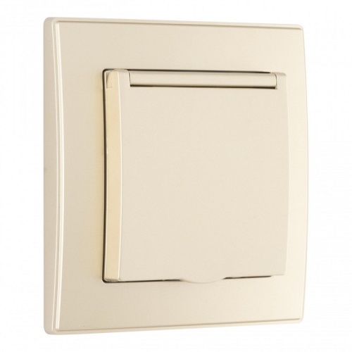 Розетка с заземлением и шторкой, с крышкой Arte Milano SET06-1 SET06-1-41-1 shampan в Нижнем Новгороде фото 2