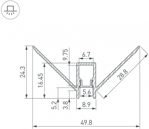 Профиль встраиваемый угловой внешний Arlight ARH-DECORE 043162 в Нижнем Новгороде фото 2