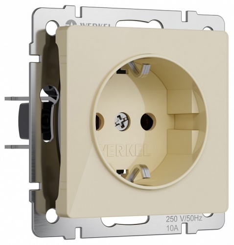 Розетка с заземлением, без рамки Werkel айвори акрил W1171043 в Нижнем Новгороде