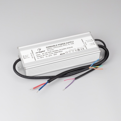 Блок питания ARPV-UH24400-PFC-0-10V (24V, 16.7A, 400W) (Arlight, IP67 Металл, 7 лет) в Светлом