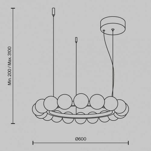 Подвесная люстра Maytoni Ambre MOD331PL-L32BS3K в Нижнем Новгороде фото 4