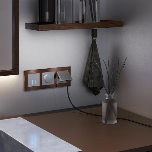 Выключатель сенсорый двухклавишный с подсветкой, без рамки Werkel серебряный W4520006 в Нижнем Новгороде фото 3