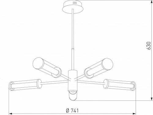 Люстра на штанге Eurosvet Stark 50386/5 LED латунь в Нижнем Новгороде фото 2