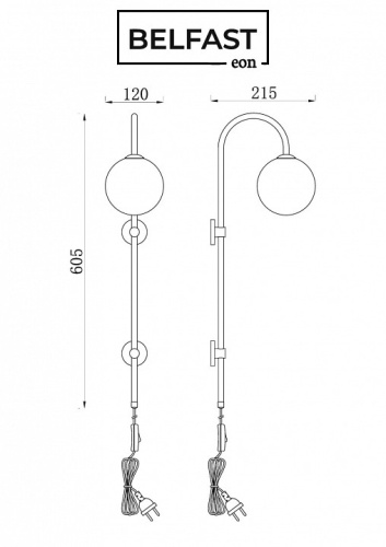 Бра Belfast Bryson 85043-1W BR MT в Нижнем Новгороде фото 5