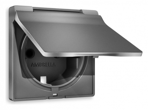 Накладка для розетки влагозащищенной с заземлением и со шторками с крышкой Ambrella Volt ALFA AP6580 в Нижнем Новгороде