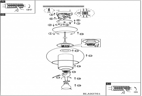 Подвесной светильник Eglo Bolsano 92761 в Нижнем Новгороде фото 2