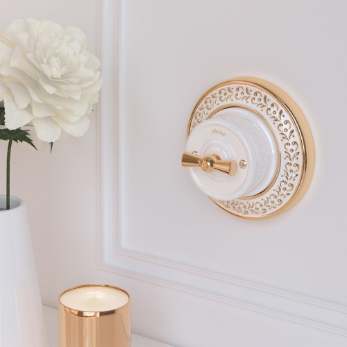 Выключатель одноклавишный Werkel Ретро (белый) W5612001 в Нижнем Новгороде фото 7