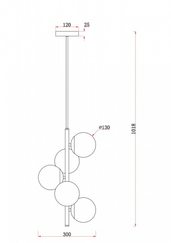 Люстра на штанге Freya Zing FR5199PL-05BS1 в Нижнем Новгороде фото 2