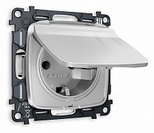 Розетка влагозащищенная с заземлением и со шторкой, без рамки с крышкой Ambrella Volt OMEGA MO408010 в Нижнем Новгороде