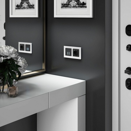 Выключатель двухклавишный с подсветкой без рамки Werkel черный W4520008 в Нижнем Новгороде фото 10