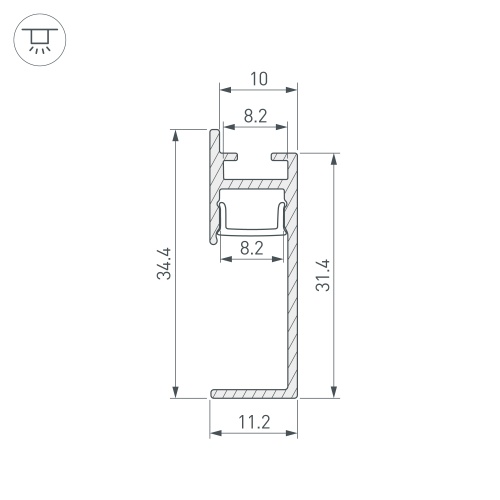 Профиль PLINTUS-H35-F-2000 WHITE (Arlight, Алюминий) в Кизилюрте фото 2