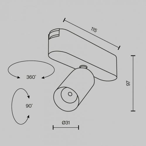 Светильник на штанге Maytoni Focus LED TR103-1-5W3K-M-W в Бородино фото 2