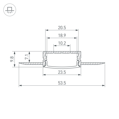 Профиль FANTOM-W20-H10-2000 ANOD (Arlight, Алюминий) в Арзамасе фото 4