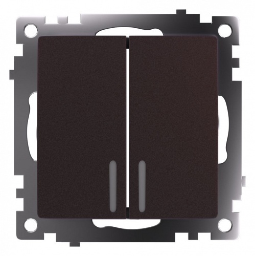 Выключатель двухклавишный с подсветкой без рамки Stekker Катрин 49021 в Нижнем Новгороде фото 3