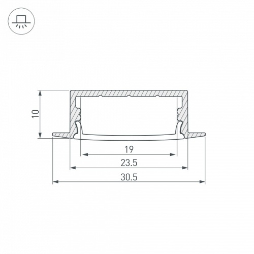 Профиль встраиваемый Arlight ARH-WIDE-F-H10-2000 ANOD 016186 в Нижнем Новгороде фото 2