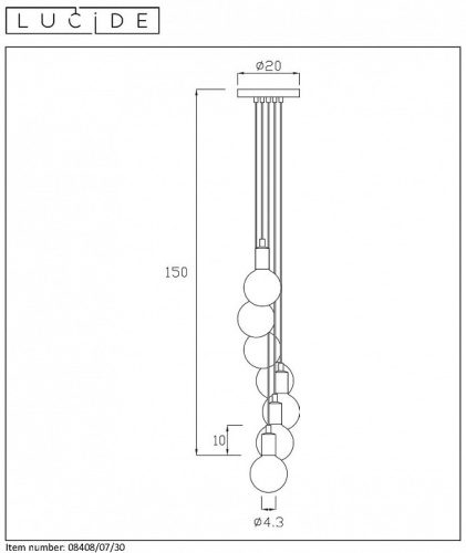 Подвесной светильник Lucide Fix Multiple 08408/07/30 в Куйбышеве фото 5