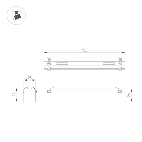 Светильник MAG-VIBE-FLAT-L485-24W Warm3000 (WH, 100 deg, 48V) (Arlight, IP20 Металл, 5 лет) в Качканаре фото 6