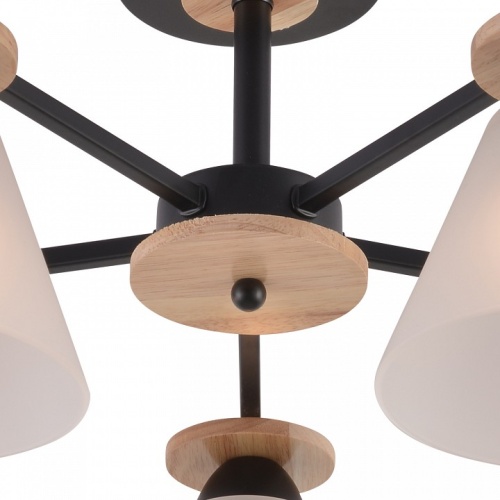 Люстра на штанге 01625-0.3-05 BK+WOOD в Нижнем Новгороде фото 3