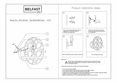Накладной светильник Belfast Ravenhill 3219 BR MB в Нижнем Новгороде фото 5