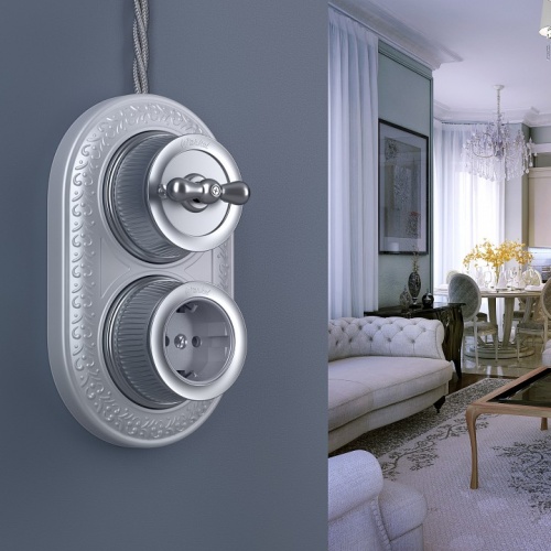 Выключатель на 4 положения Werkel Ретро (матовый хром) WL19-01-05 в Нижнем Новгороде фото 5