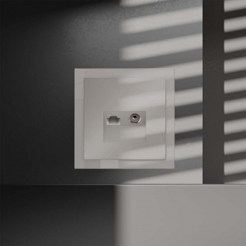 ТВ-розетка и розетка Ethernet RJ-45 без рамки Voltum S70 VLS060703 в Нижнем Новгороде фото 3