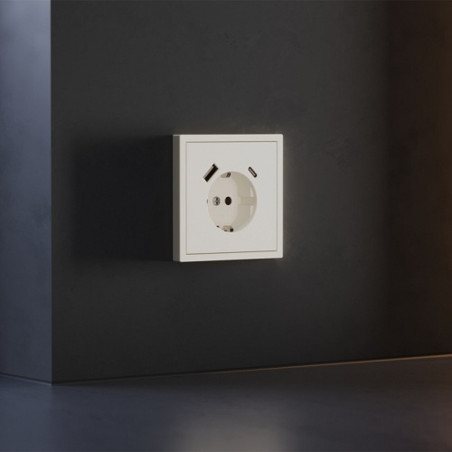 Накладка для розетки с заземлением и со шторками и 2хUSB type A и C Voltum S70 VLS001013 в Нижнем Новгороде фото 5