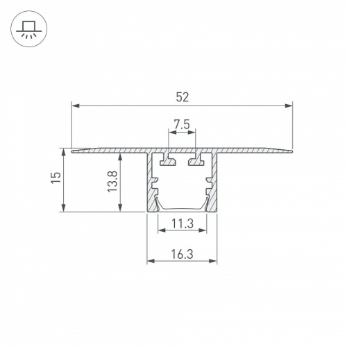 Профиль встраиваемый Arlight PDS 035014 в Нижнем Новгороде фото 2