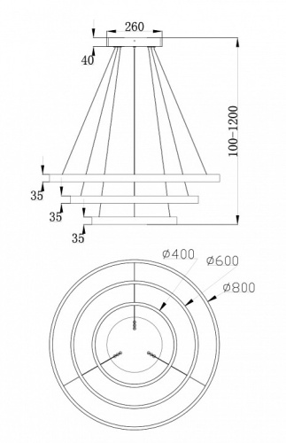 Подвесной светильник Maytoni Rim MOD058PL-L100W4K в Бородино фото 5